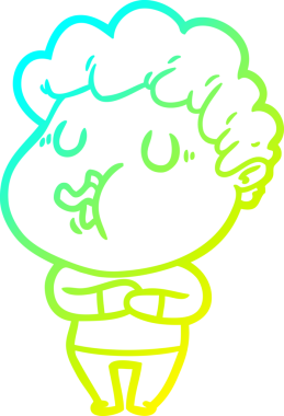 Bir insan tarafından çizilmiş bir çizgi film karakterinin çizimi.