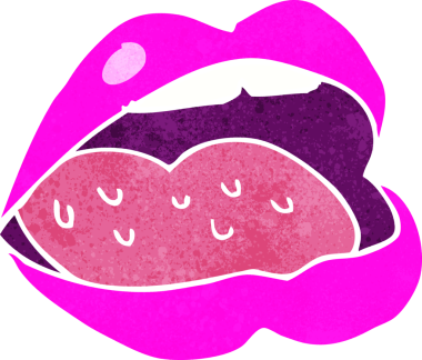 Bir insan tarafından çizilmiş açık ağız çizgi filmi.