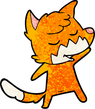 Bir insan tarafından çizilmiş dost canlısı çizgi film tilkisi