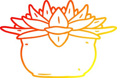 Bir insan tarafından çizilmiş sulu bir bitkinin sıcak çizgi çizimi