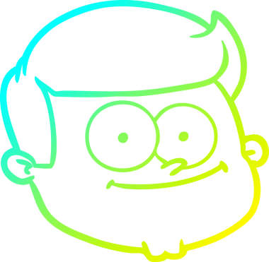 Bir insan tarafından çizilmiş bir çizgi film erkek yüzü çizimi.