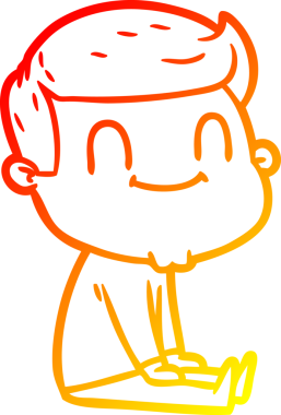 Bir insan tarafından çizilmiş, karikatür dostu bir adamın sıcak çizgi çizimi