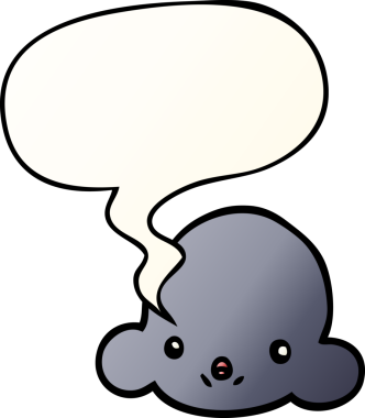 bir insan tarafından çizilmiş düzgün eğimli konuşma baloncuklu çizgi film bulutu