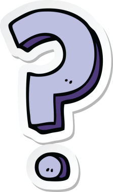 Bir insan tarafından çizilmiş bir soru işaretinin çıkartması.