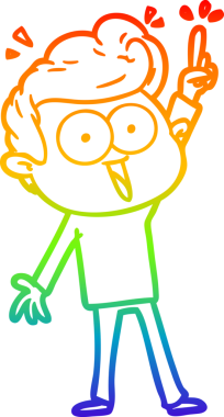 Bir insan tarafından çizilmiş gökkuşağı gradyan çizgi çizimi.