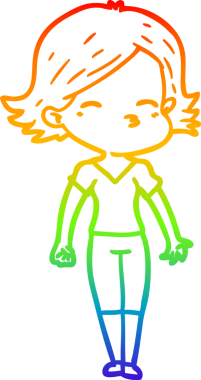 gökkuşağı gradyan çizimi bir insan tarafından çizilmiş bir karikatür kadın