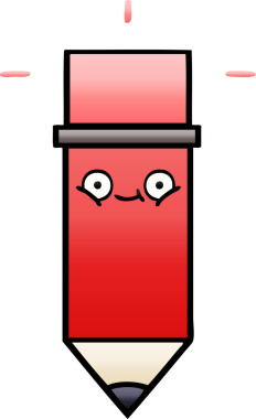 Bir insan tarafından çizilmiş bir kalemin gölgelenmiş karikatürü