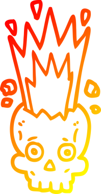 Bir insan tarafından çizilmiş bir karikatürün sıcak gradyan çizimi.