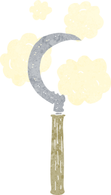 Bir insan tarafından çizilmiş karikatür orağı.