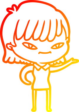 Bir insan tarafından çizilmiş bir karikatür kadın çizimi