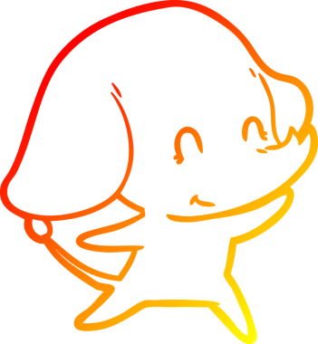 Bir insan tarafından çizilmiş şirin bir fil çizimi.