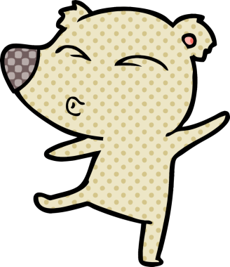 bir insan tarafından çizilmiş bir karikatür ıslık ayısı