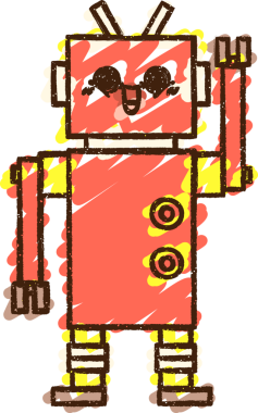 Bir insan tarafından çizilen robot tebeşiri.