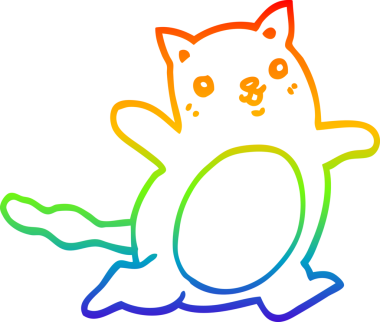 gökkuşağı gradyanı çizimi bir insan tarafından çizilmiş çizgi film kedisi