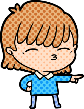 Bir insan tarafından çizilmiş karikatür kadın.