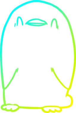 Bir insan tarafından çizilmiş bir penguen karikatürü.