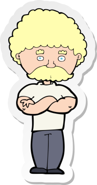 Bir insan tarafından çizilmiş kolları olan çizgi film bir babanın çıkartması.