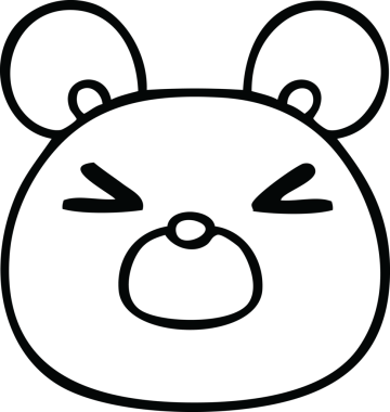 Bir insan tarafından çizilmiş garip çizgi film fare yüzü