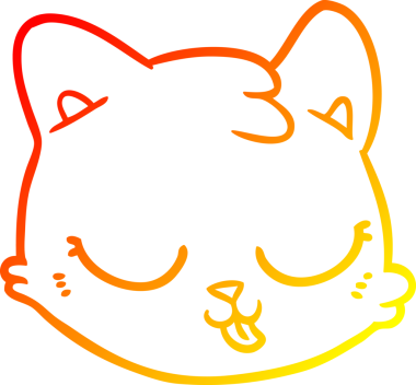 Bir insan tarafından çizilmiş çizgi film kedisinin sıcak çizgi çizimi