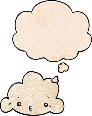 bir insan tarafından çizilmiş grunge desen biçiminde düşünce baloncuğu olan çizgi film bulutu