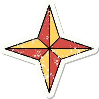 Bir insan tarafından çizilmiş geleneksel bir yıldız stili dövmesi.