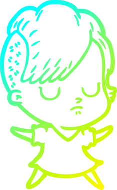 Bir insan tarafından çizilmiş bir karikatür kadın çizimi.