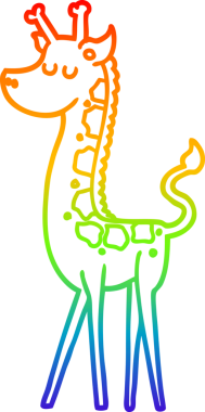 gökkuşağı gradyan çizgisi bir insan tarafından çizilmiş bir zürafa