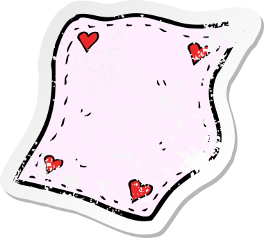 Bir insan tarafından çizilmiş bir karikatür mendilinin gerilimli çıkartması.