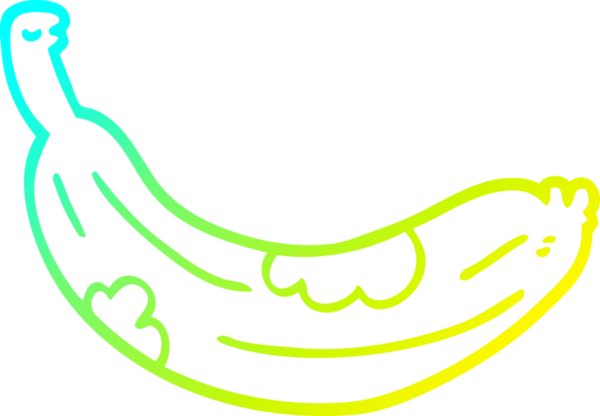 Bir insan tarafından çizilmiş çürümüş bir muzun soğuk gradyan çizimi