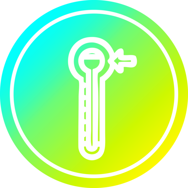 Bir insan tarafından çizilmiş yüksek sıcaklıklı dairesel simge