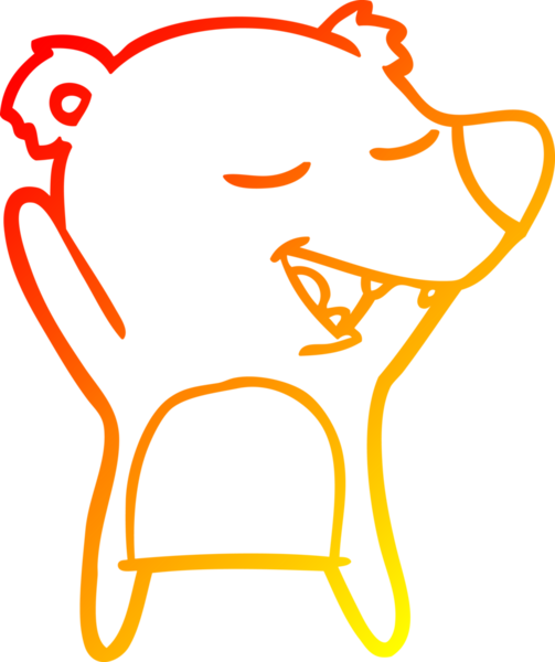 Bir insan tarafından çizilen çizgi film ayısının sıcak çizgi çizimi