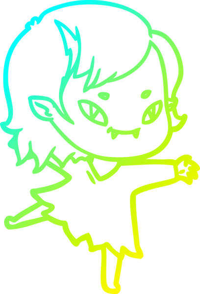 Bir insan tarafından çizilmiş soğuk gradyan çizgi çizimi.