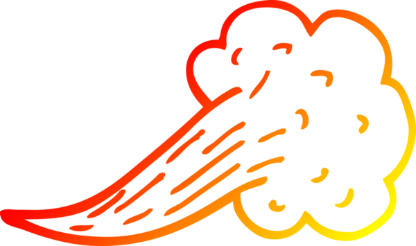 Bir insan tarafından çizilen çizgi film ifade baloncuğunun sıcak gradyan çizimi