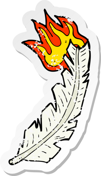 Bir insan tarafından çizilmiş yanan bir karikatürün gerilimli yapıştırması.