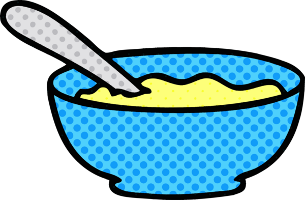 Bir insan tarafından çizilmiş bir çorba kasesi.