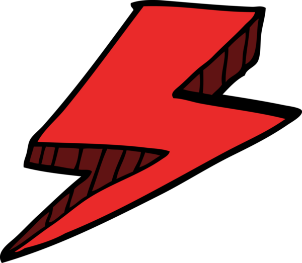 Bir insan tarafından çizilmiş karalama yıldırımı.