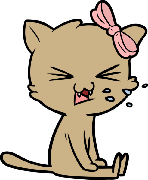 Bir insan tarafından çizilmiş çizgi film kedisi.