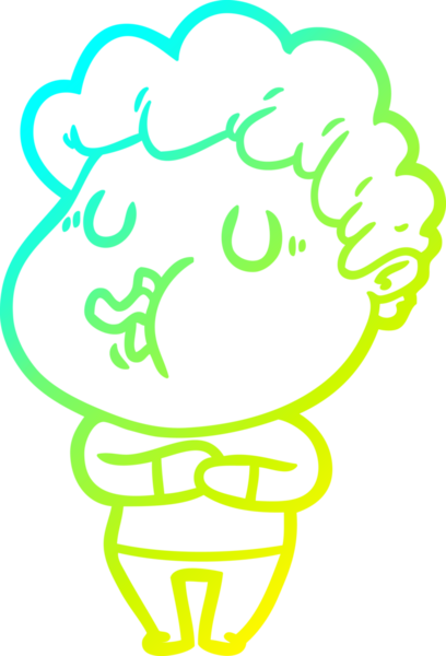 Bir insan tarafından çizilmiş bir çizgi film karakterinin çizimi.