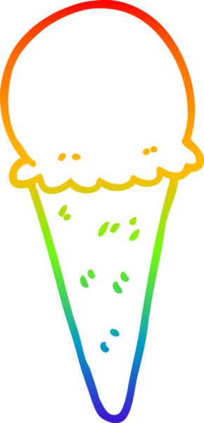 gökkuşağı gradyanı çizimi bir insan tarafından çizilmiş dondurma çizgi filmi