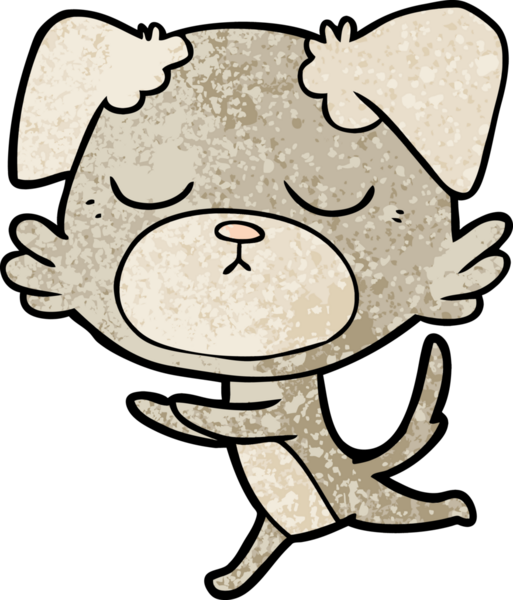 Bir insan tarafından çizilmiş şirin bir çizgi film köpeği.