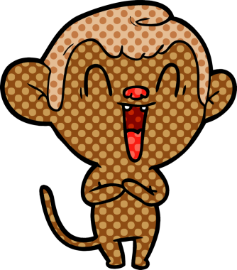 Bir insan tarafından çizilmiş gülen maymun çizgi filmi