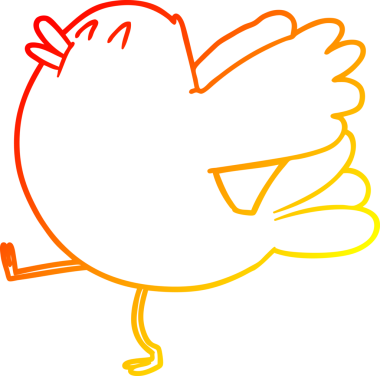 Bir insan tarafından çizilmiş kanat çırpan bir karikatür çizimi.