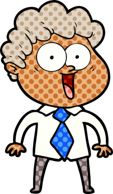 Bir insan tarafından çizilmiş mutlu bir adam.