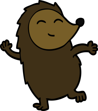 Bir insan tarafından çizilmiş karalama dansı yapan kirpi.