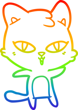 gökkuşağı gradyanı çizimi bir insan tarafından çizilmiş çizgi film kedisi