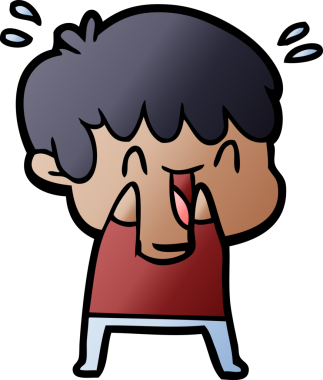 Bir insan tarafından çizilmiş gülen çocuk.