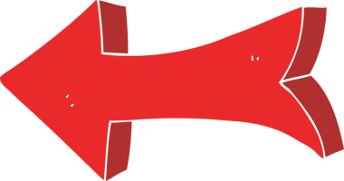 Bir insan tarafından çizilen düz renkli ok çizimi