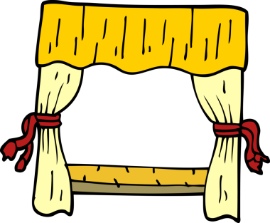 Bir insan tarafından çizilmiş perdeli karalama penceresi.