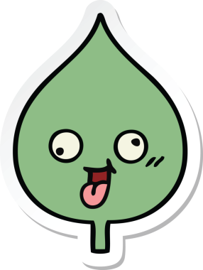 Bir insan tarafından çizilmiş sevimli bir çizgi film yaprağının çıkartması.