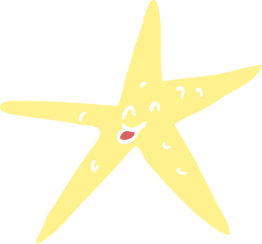 Bir insan tarafından çizilmiş çizgi film yıldızı balığı.